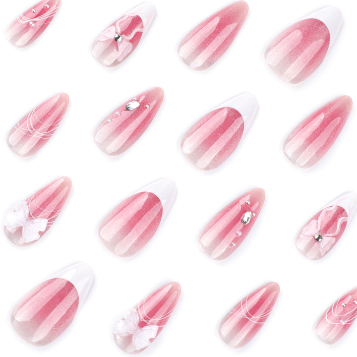 Artful acrylic nails with floral design and glitter embellishment Stornfield