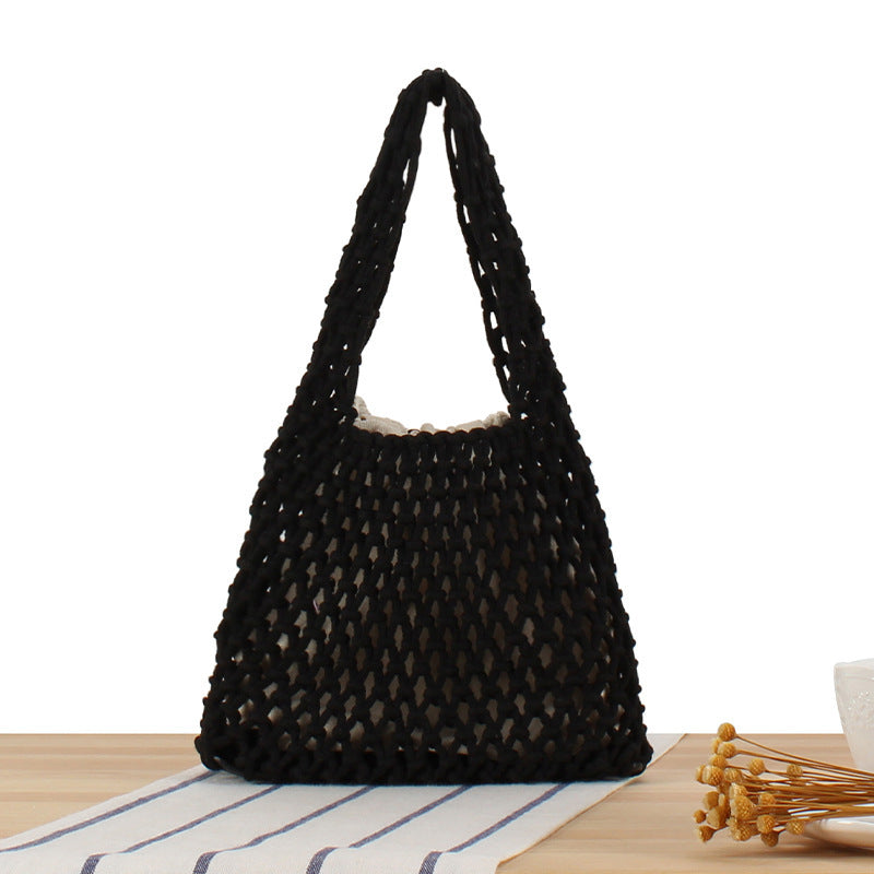 Handcrafted Tote Bag in Modern Mesh Design Stornfield