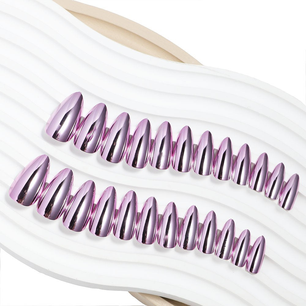 Elegant Mirror Finish Press-On Nail Set Stornfield