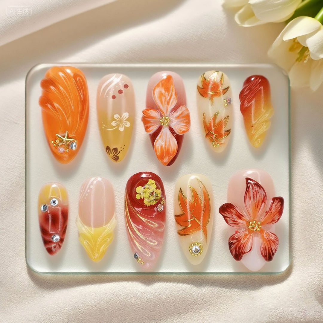 Artistic Floral Press-On Nail Set Stornfield 1790636735
