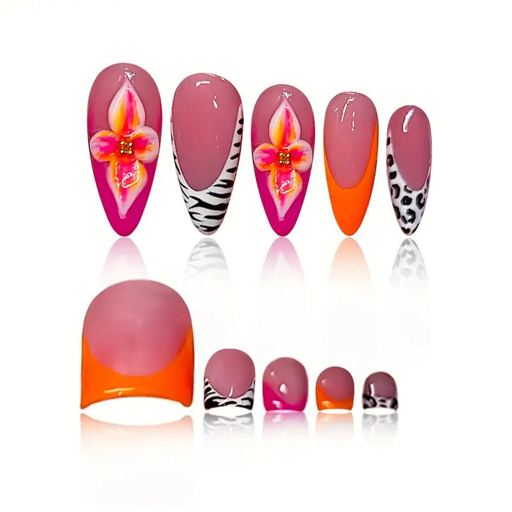 Artistic Floral and Abstract Press-On Nail Set Stornfield