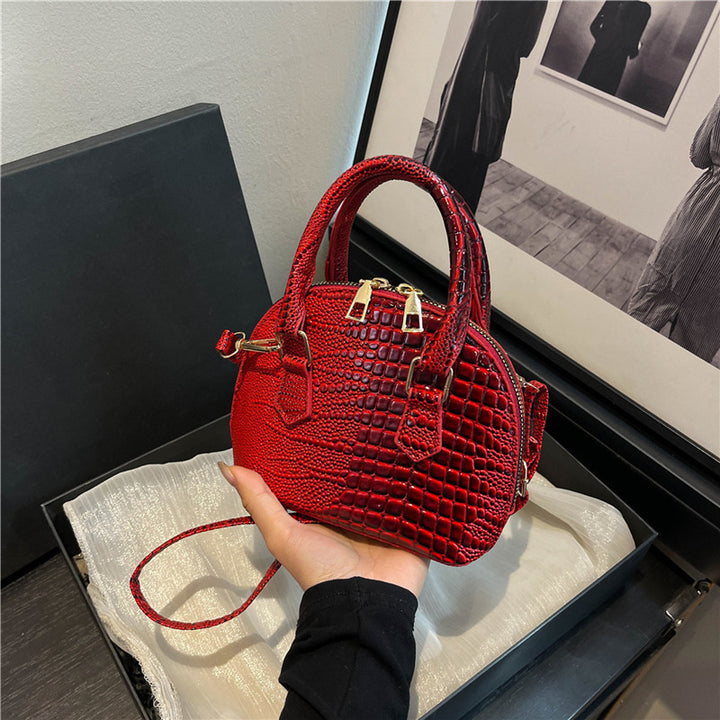 Crocodile-Embossed Mini Satchel Bag Stornfield