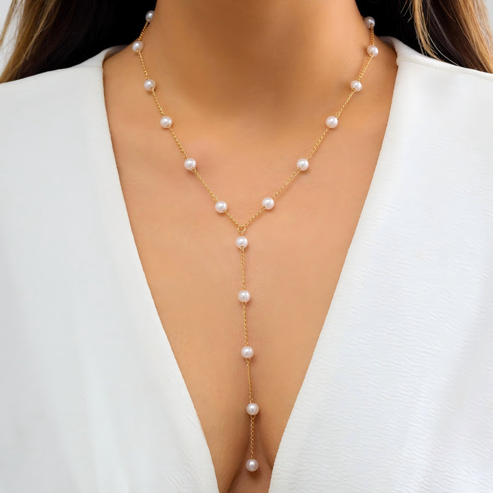 Elegant Pearl Lariat Necklace Stornfield