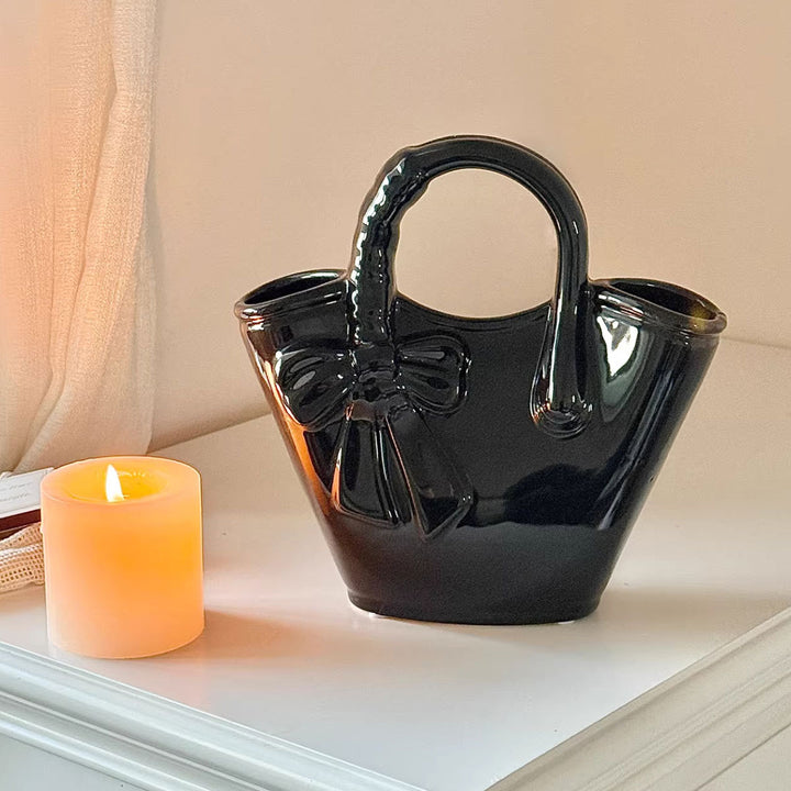 Decorative Bow-Shaped Ceramic Planter for Home Decor