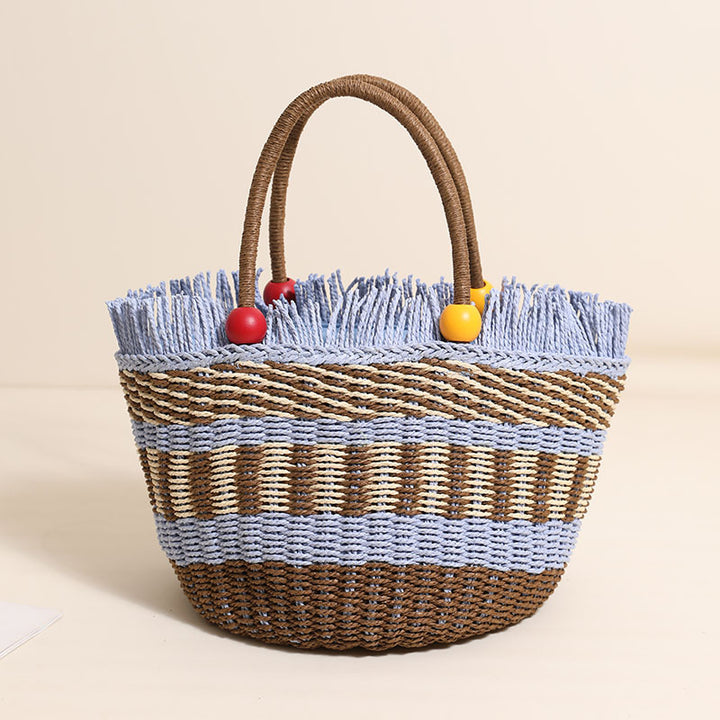 Stylish tote bag with colorful fringes Stornfield