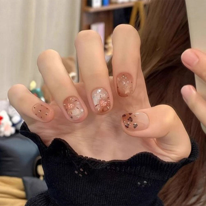 Glamorous artificial nails with glitter and ombre design Stornfield