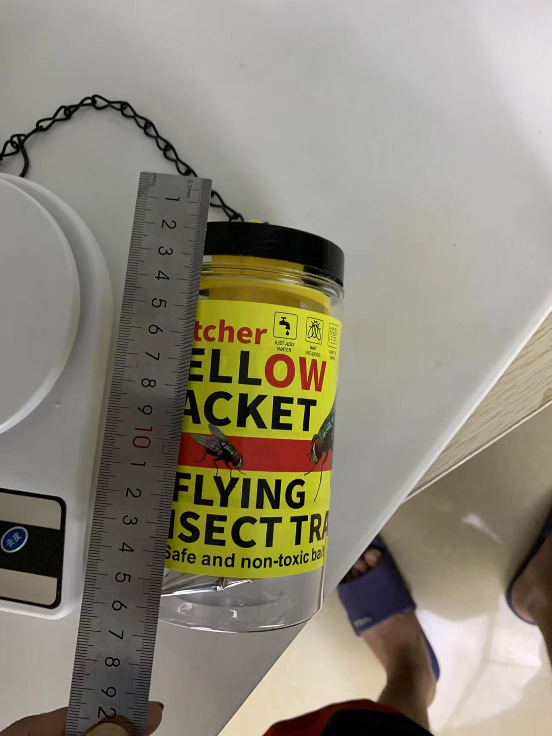Hanging Refillable Wasp and Flying Insect Trap with Non-Toxic Bait Reservoir Stornfield