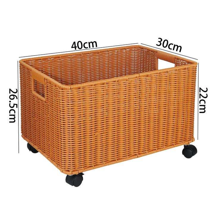 Storage Rolling Wicker Basket Stornfield
