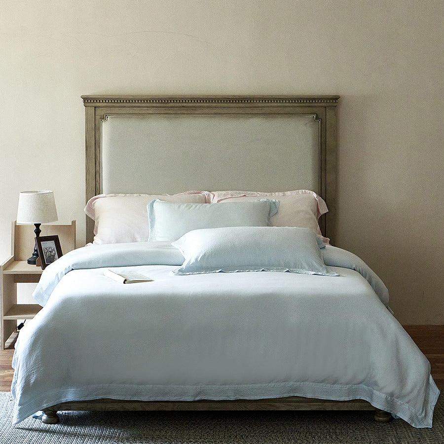 Washed Linen Duvet Cover Set with Pleated Hem