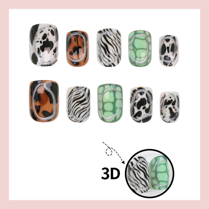 Nail art set with trendy animal patterns Stornfield