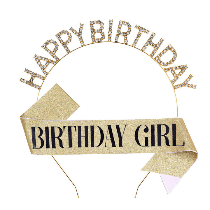 Ladies Glitter Headband with "Happy Birthday" Inscription Stornfield