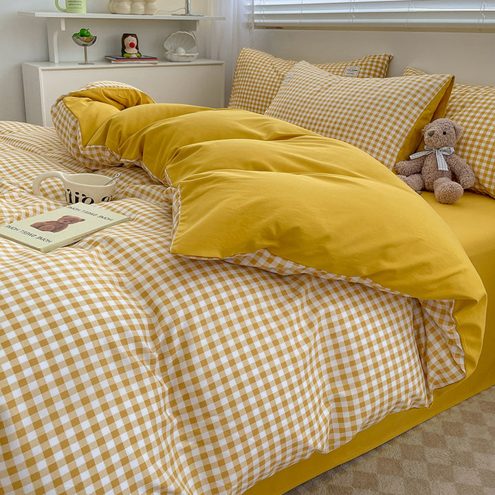 Checked Pattern Duvet Cover Set