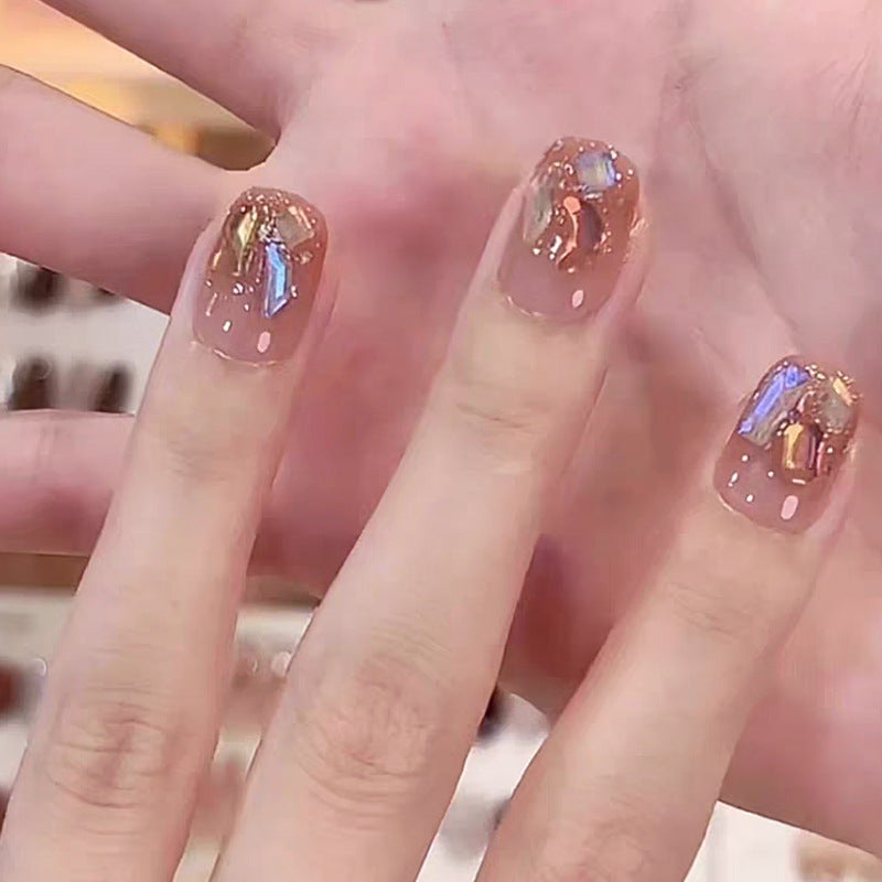 High-quality artificial nail set with glitter and holographic accents Stornfield