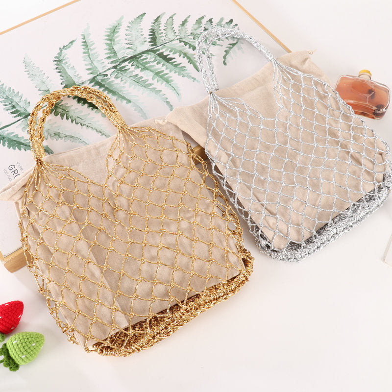 Multifunctional mesh tote bag with lining Stornfield