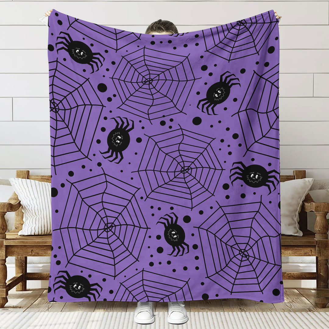 Fun-Themed Halloween Plush Throw Blanket