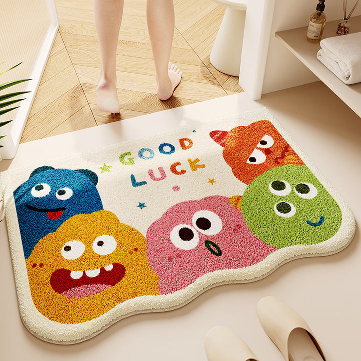 Decorative Plush Bath Mat for Bathroom