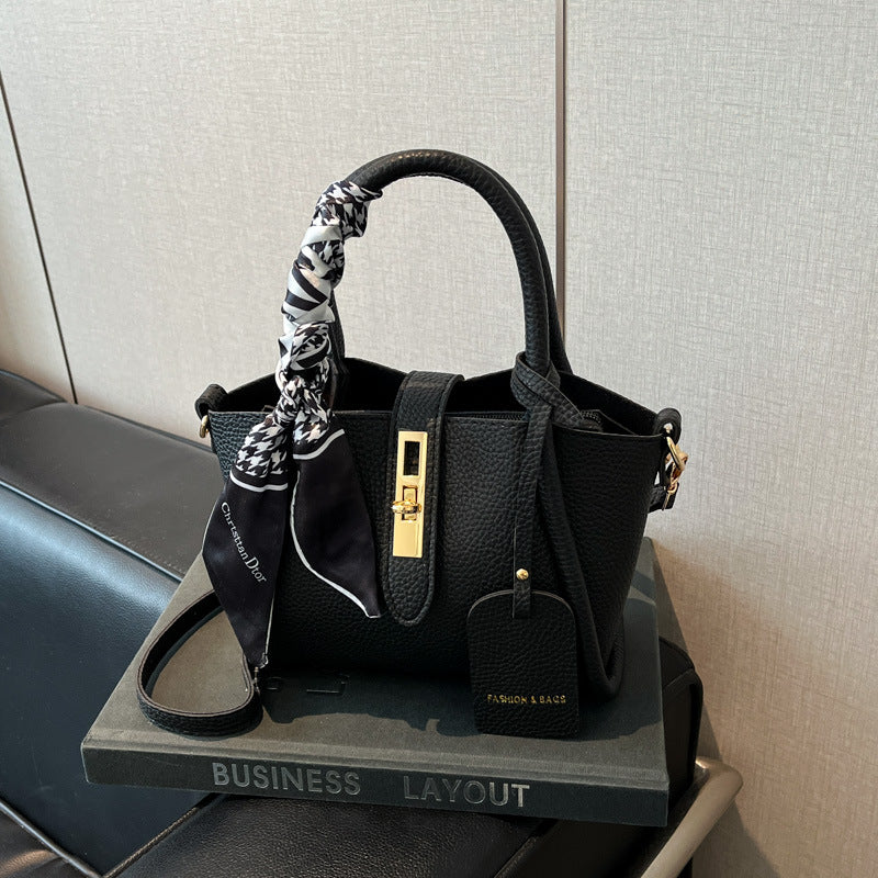 Textured Leather Mini Handheld Satchel