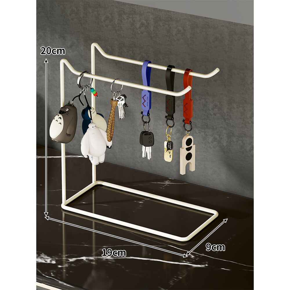 Desktop Keychain Organizer Stand Minimalist Metal Hanging Key Holder Rack