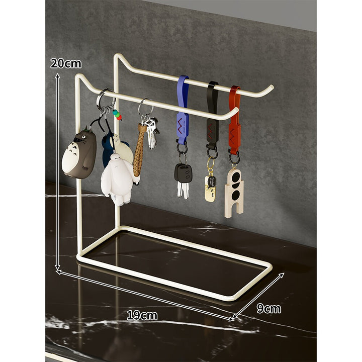 Desktop Keychain Organizer Stand Minimalist Metal Hanging Key Holder Rack