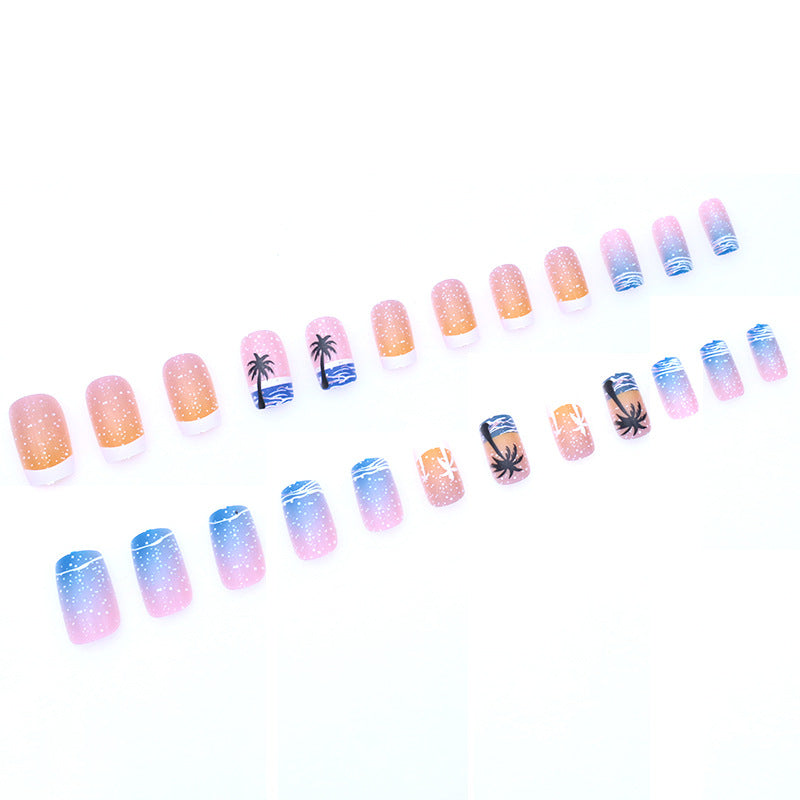 Artistic Summer-Themed Acrylic Nail Design Stornfield