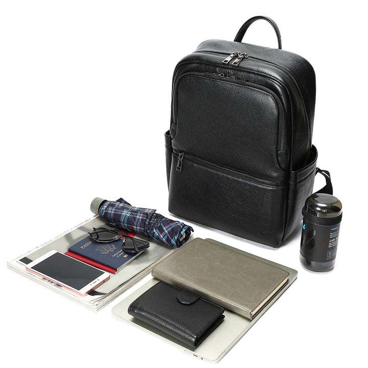 Premium Leather Multi-Compartment Backpack