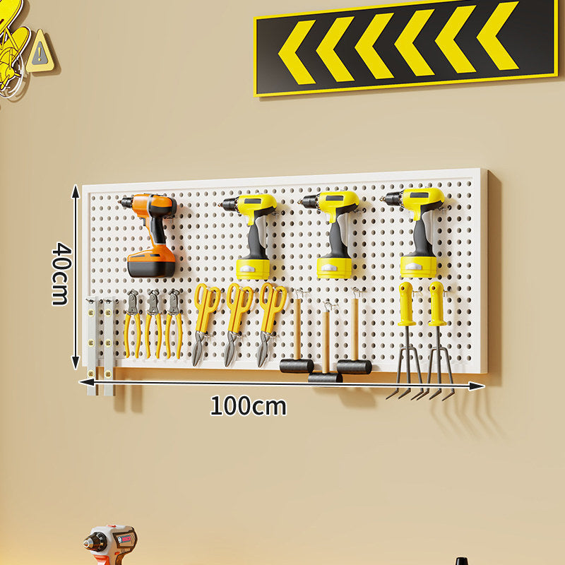Large Rectangle Wall-Mounted Perforated Metal Pegboard Tool Storage Panel