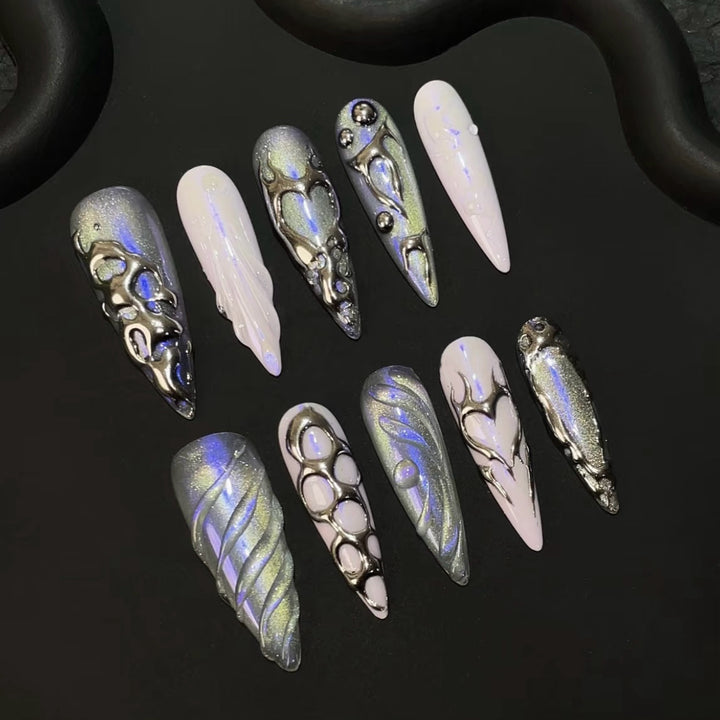 Holographic Nail Art Press-On Set