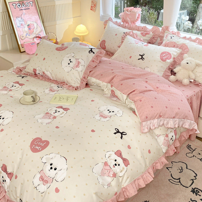 Children's Playful Strawberry Print Bedding Set
