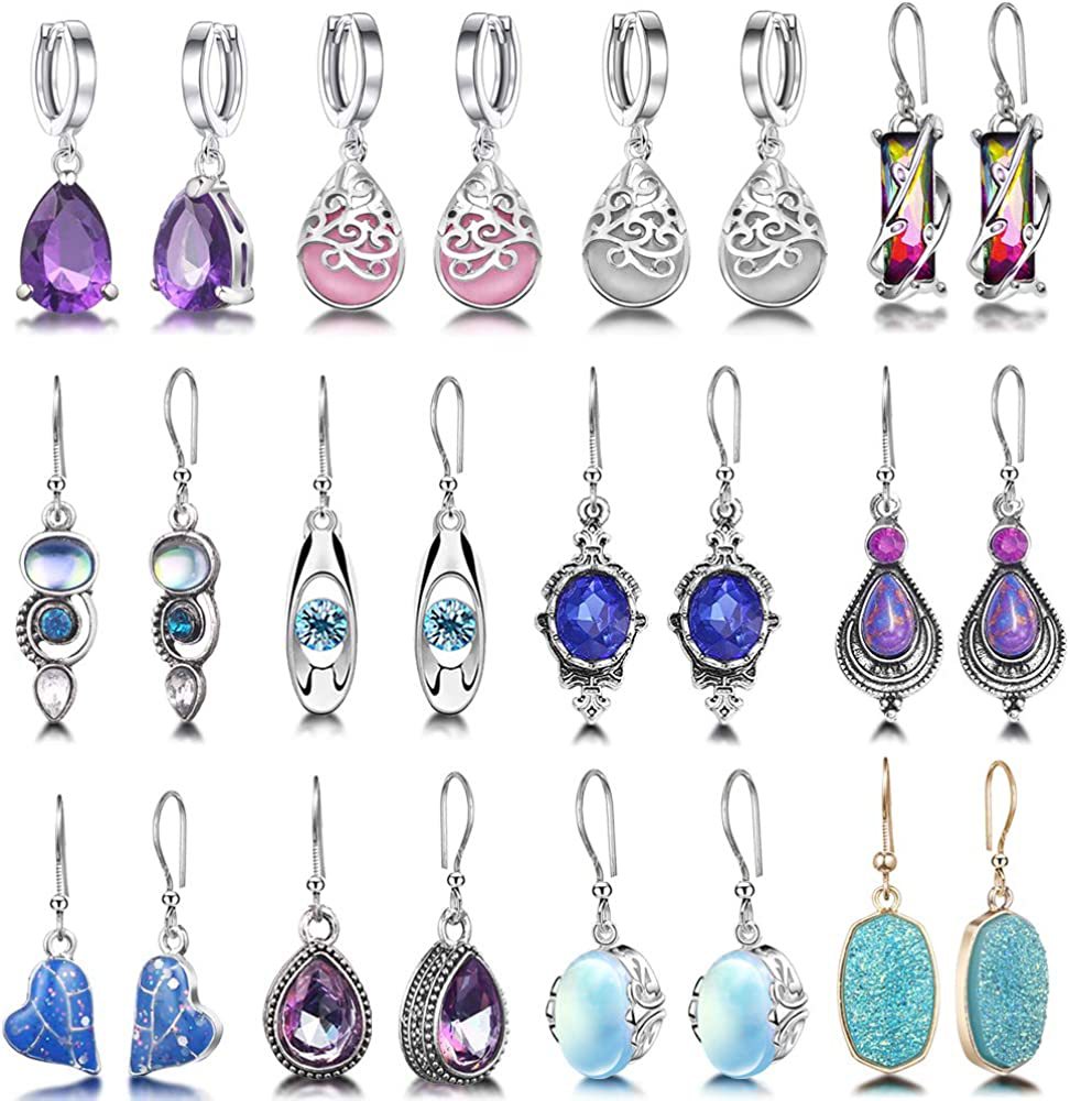 Colorful Crystal Drop Earrings Stornfield