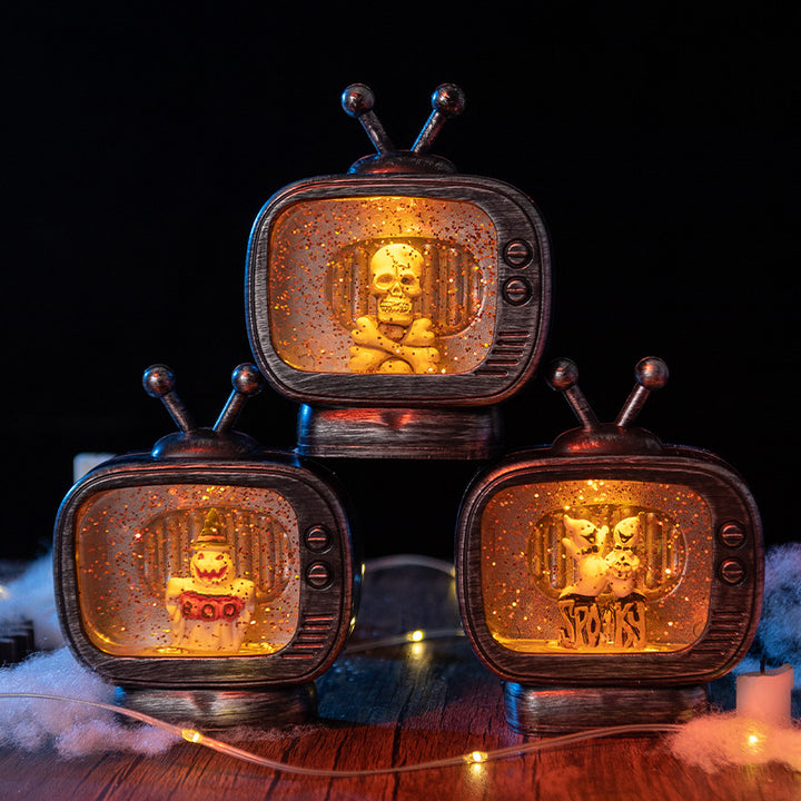 Vintage Halloween TV Snow Globe