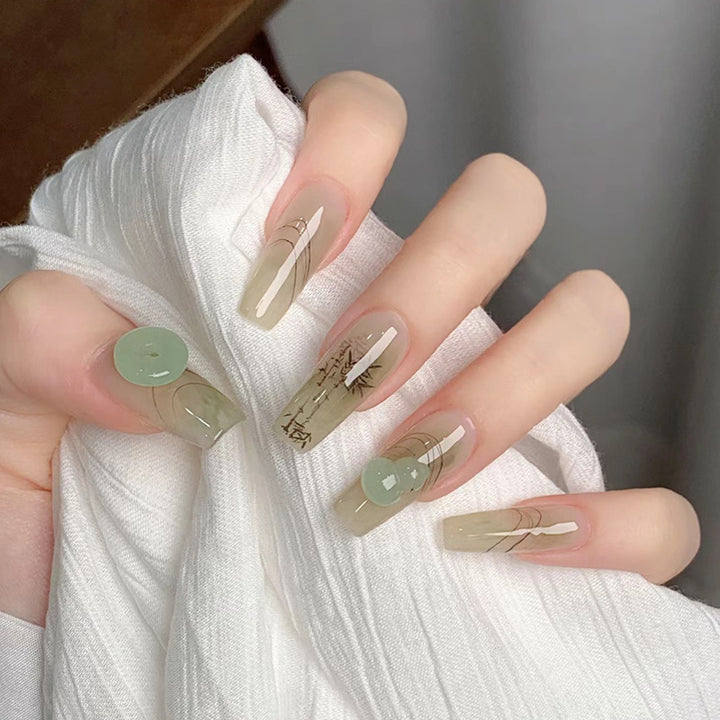 Artificial nails with modern geometric design Stornfield