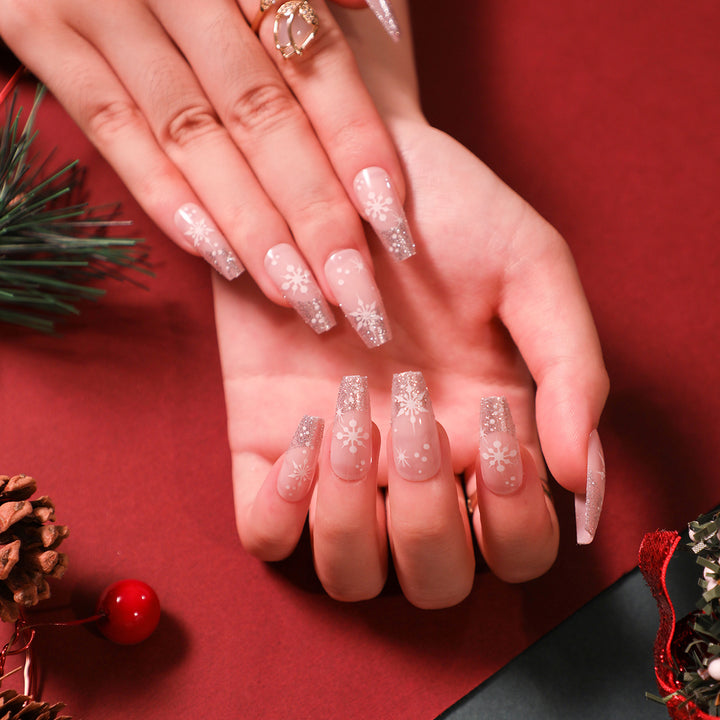 Glittering artificial acrylic nails with Christmas motifs Stornfield