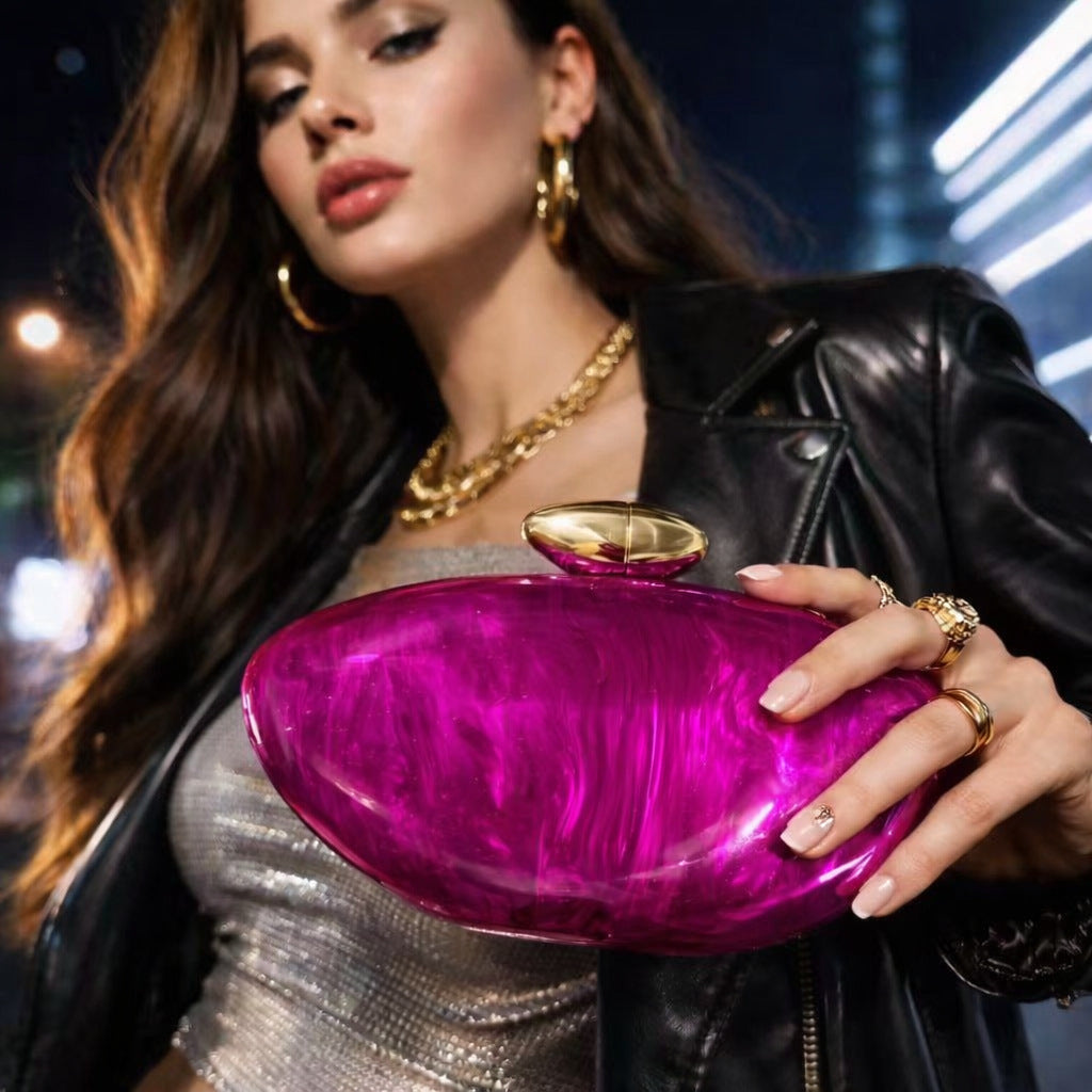 Luxurious Marble-Effect Clutch