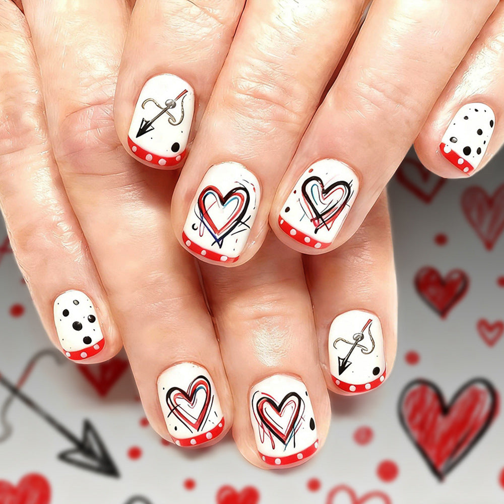 Artistic Heart-Themed Nail Art Stornfield