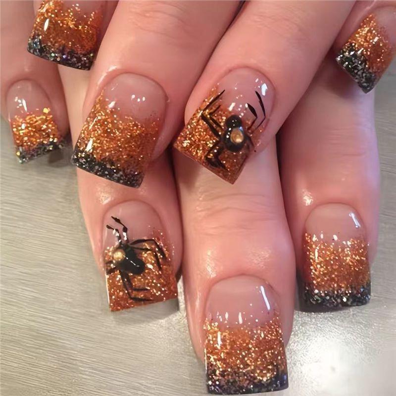 Glittery Spider-Themed Nail Art Extensions Stornfield