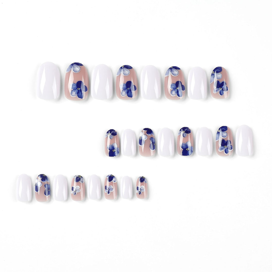 Artful Nail Extensions with Floral Accents Stornfield