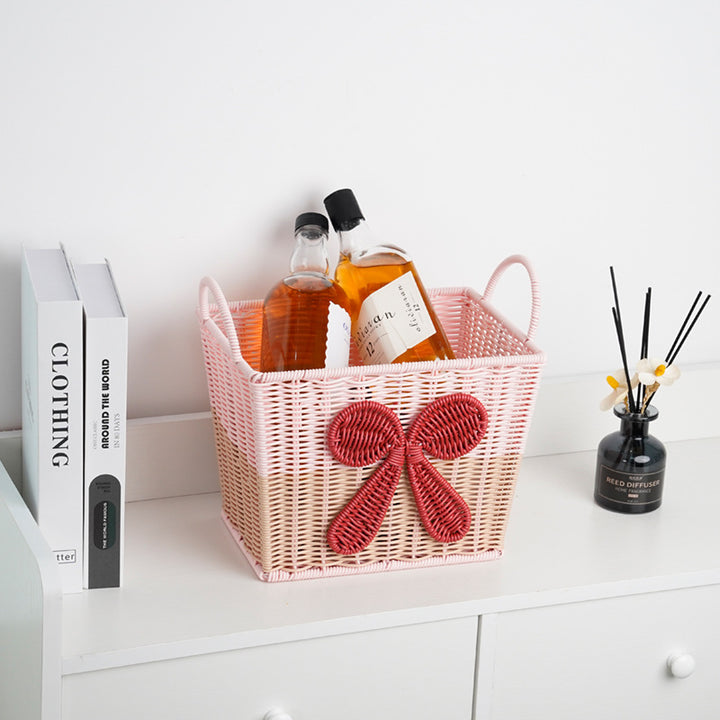 Decorative Woven Storage Basket with Bow Design Stornfield