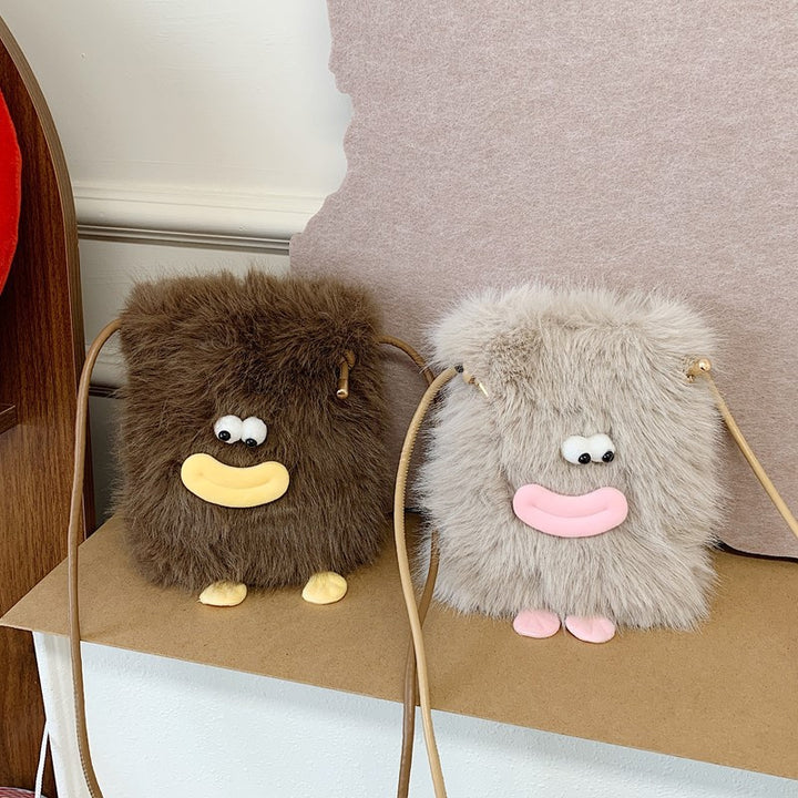 Plush shoulder bag with unique character design Stornfield