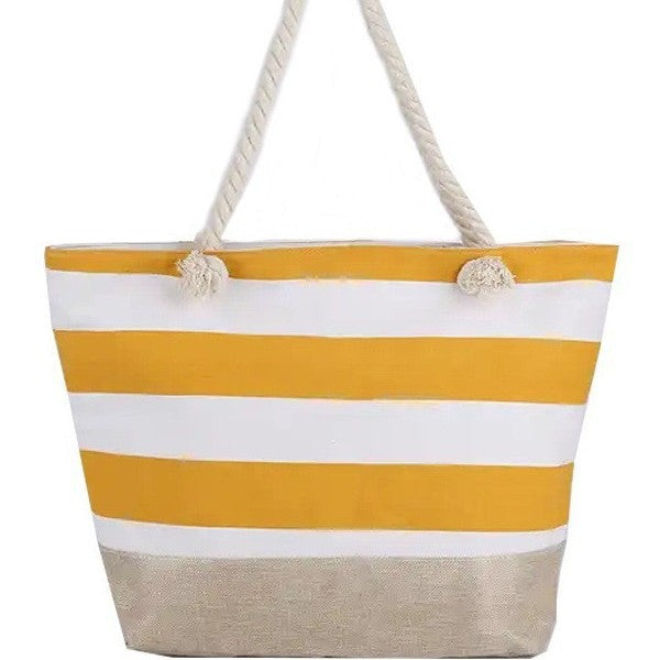 Beach bag with maritime stripes and sturdy rope handles Stornfield