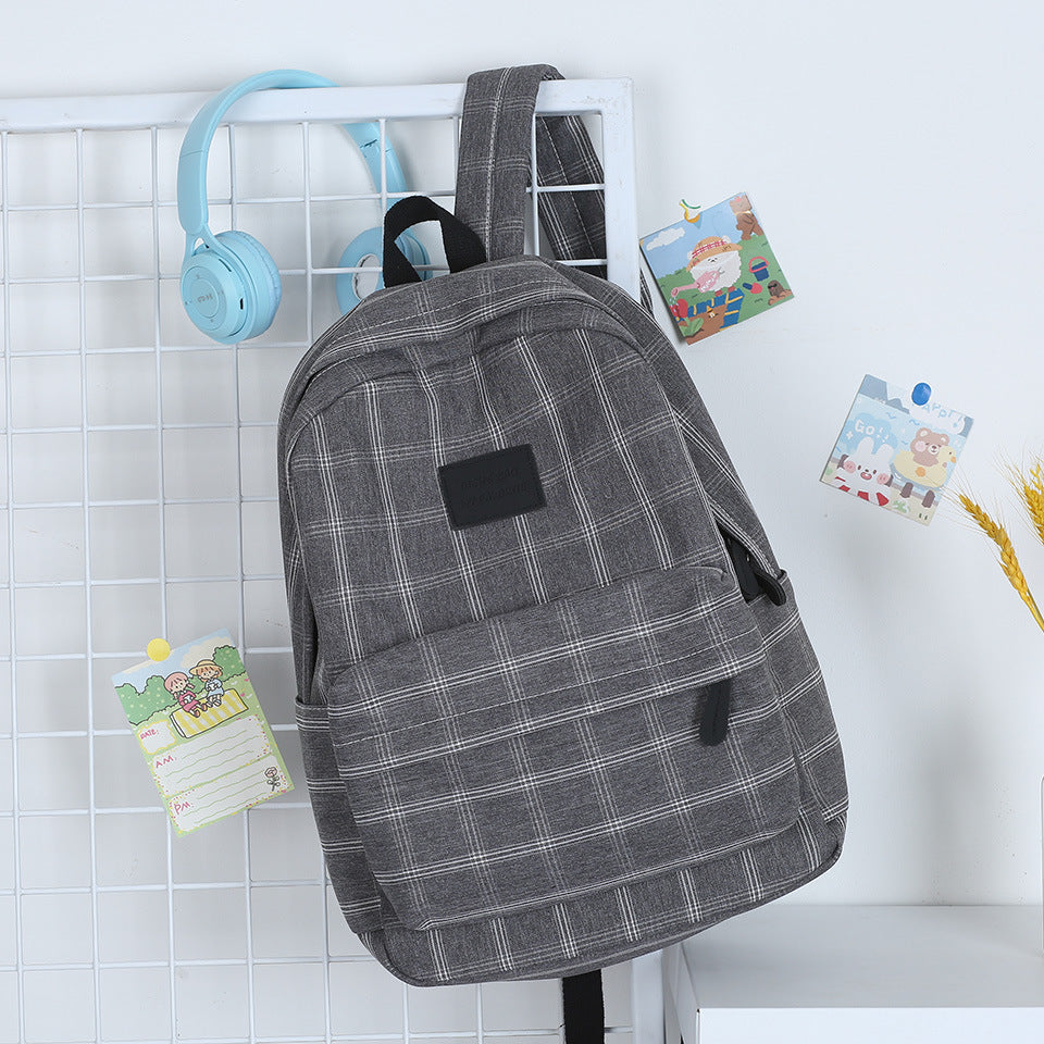 Classic Plaid Pattern School Backpack Stornfield