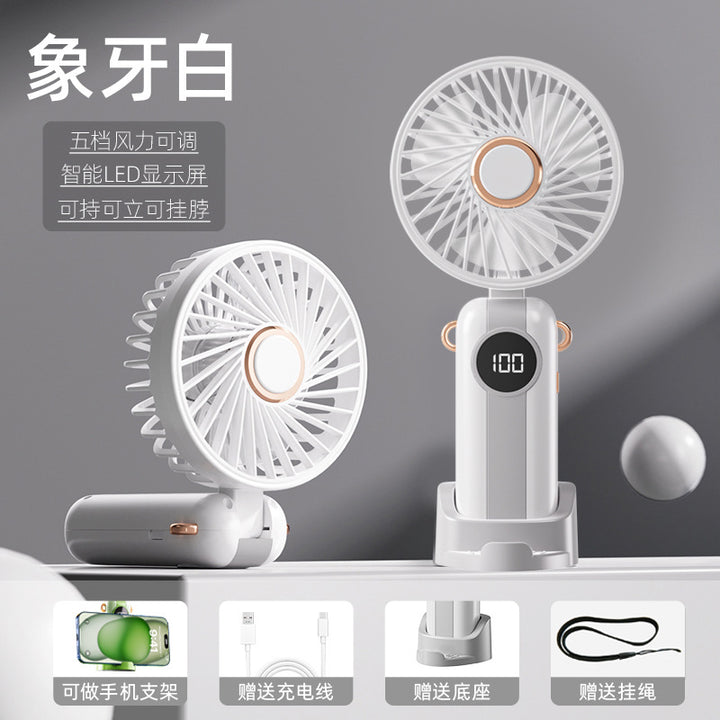Unisex Portable Fan with Smart LED Display and Variable Speed Control Stornfield