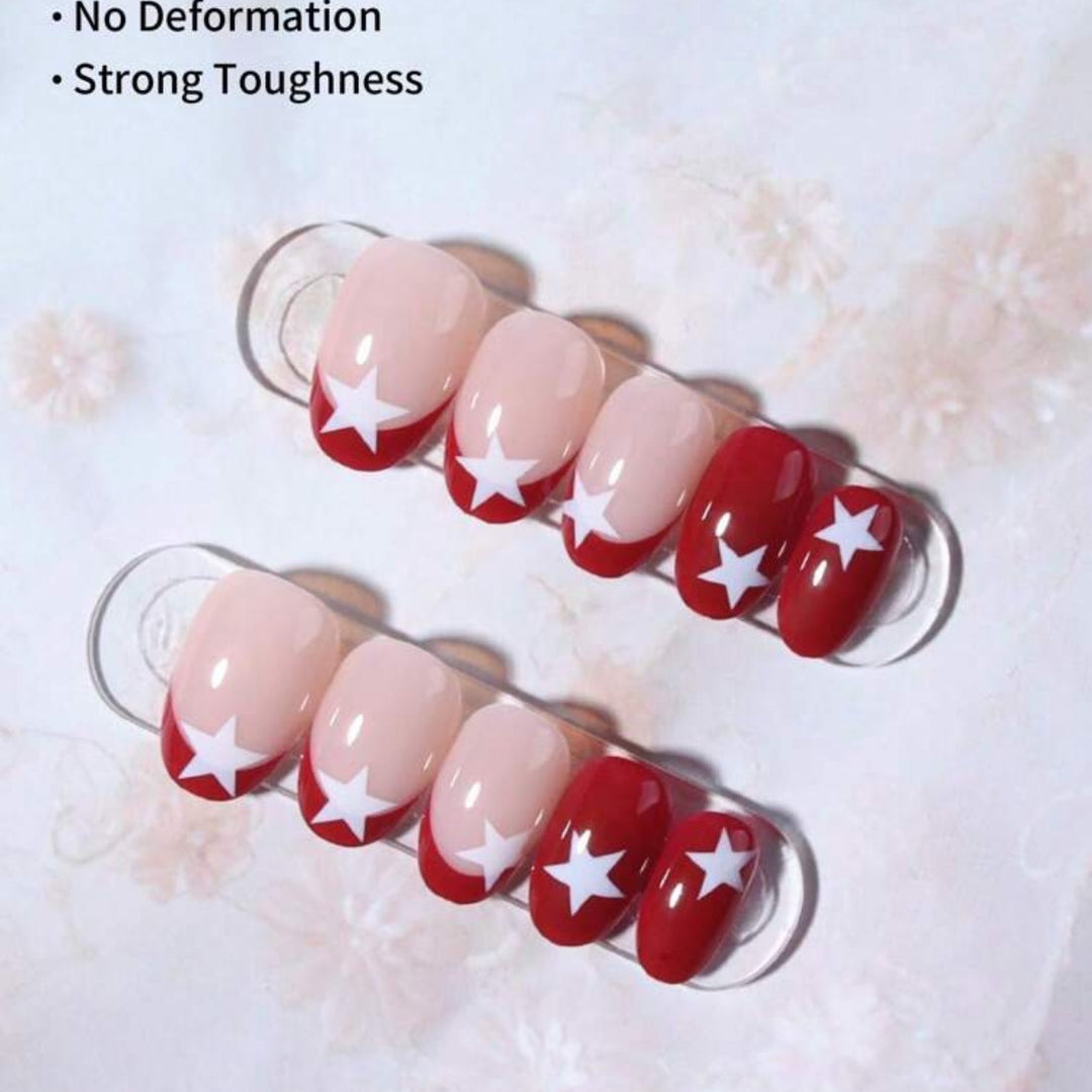 Acrylic nail set with glamorous star design Stornfield