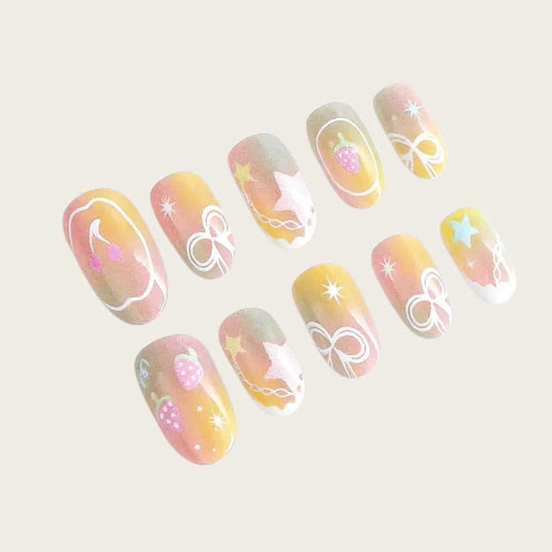 Creative artificial nails with colorful designs Stornfield