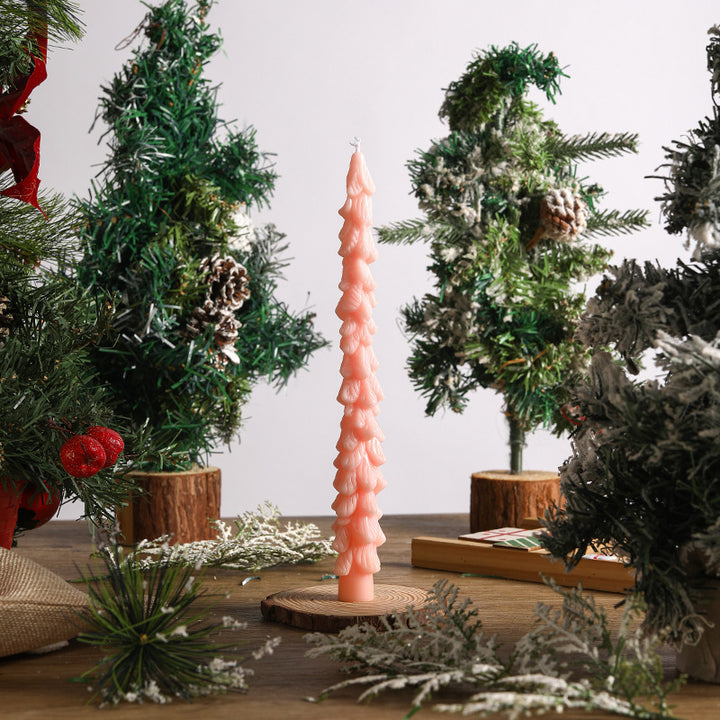 Handcrafted Sculpted Christmas Tree Taper Candle