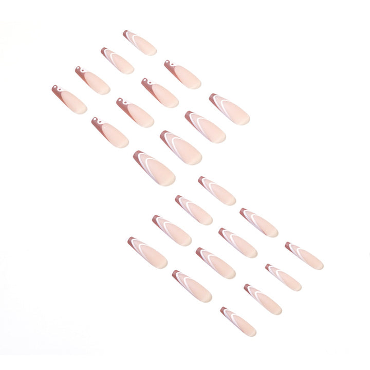 Elegant Nail Extensions with Artistic Wave Design Stornfield