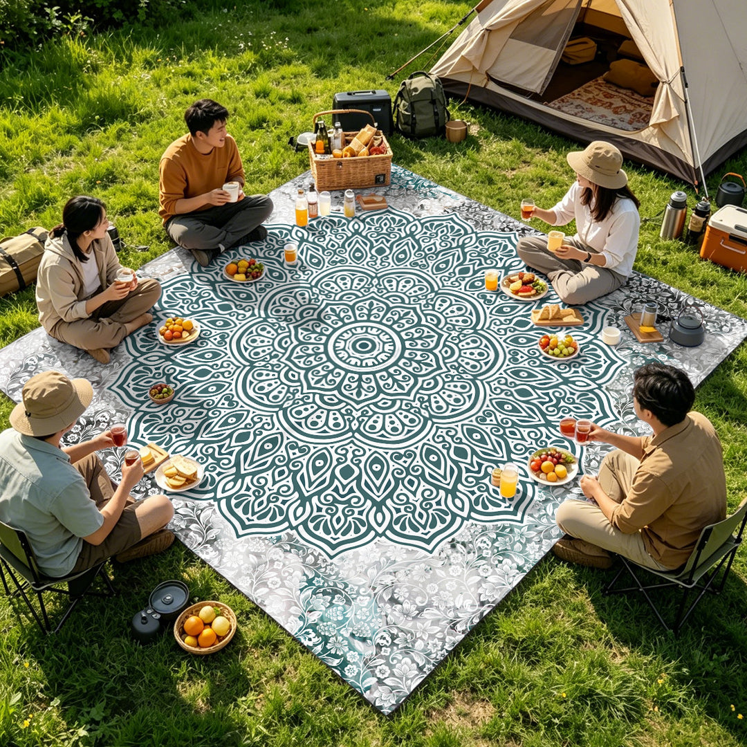 Mandala Design Beach Mat Stornfield