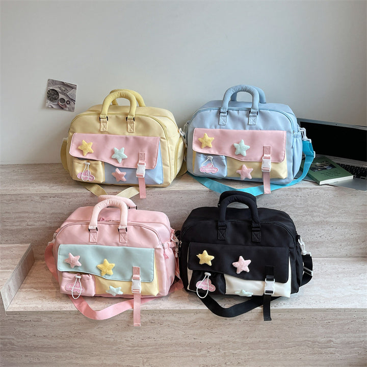 Fashionable Tote Bag With Colorful Applications Stornfield