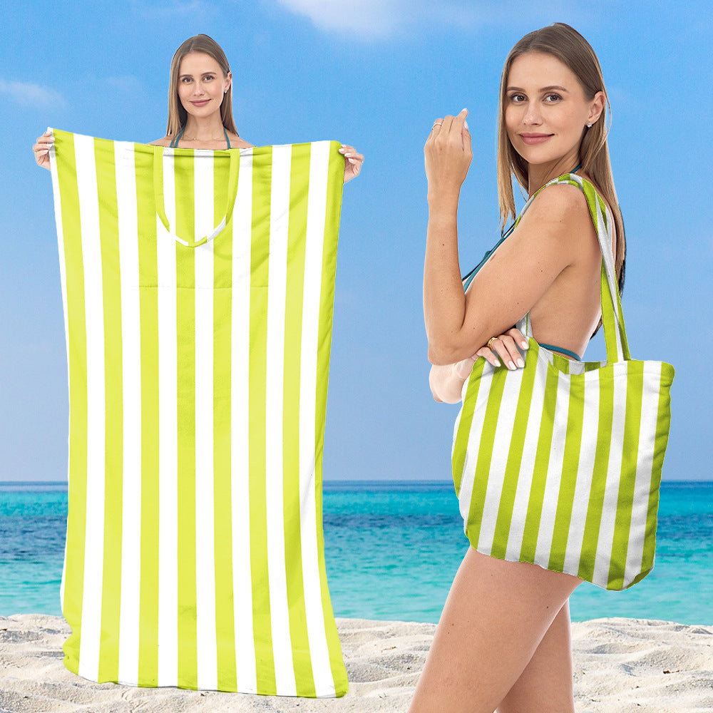 large practical beach towel with integrated carrying bag Stornfield