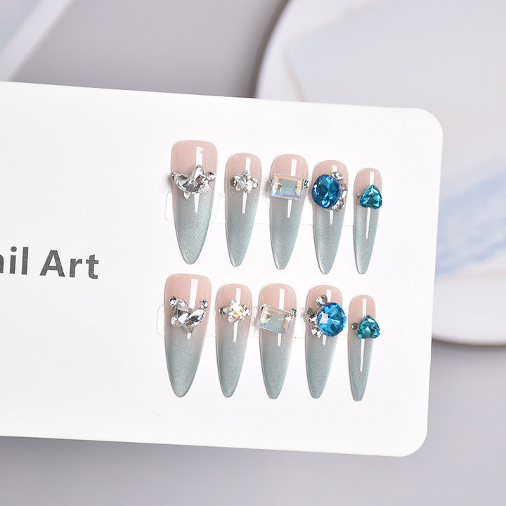 Glamorous Stiletto Nail Extensions with Crystals Stornfield