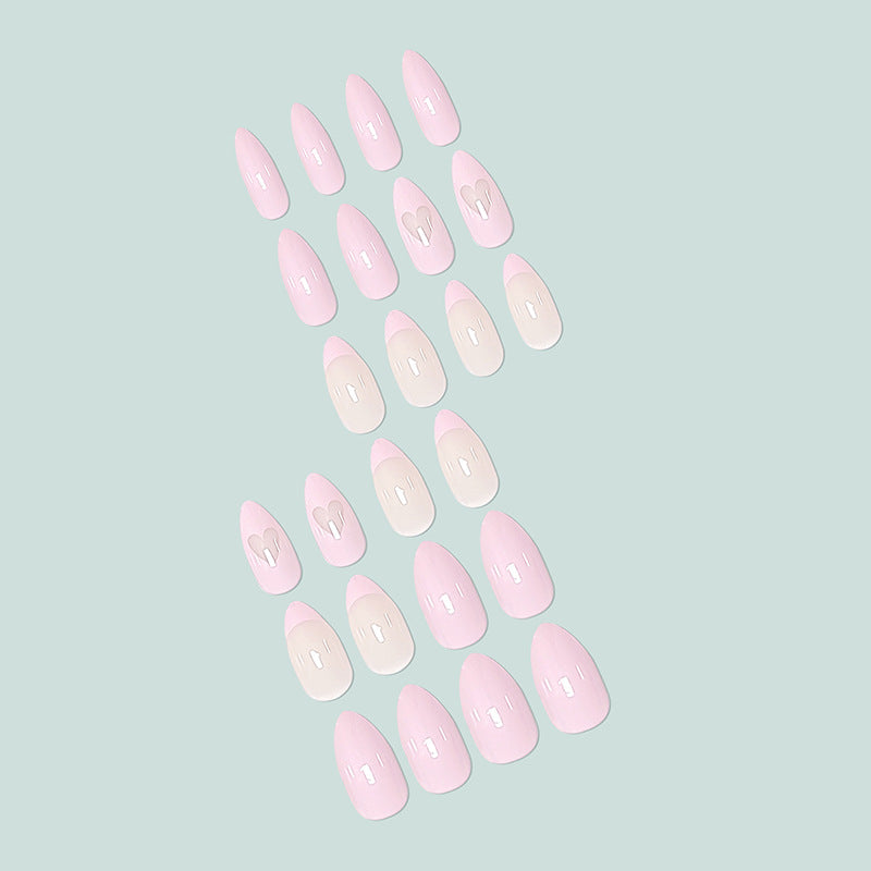 Elegant Stiletto Artificial Nails with Heart Motif Stornfield